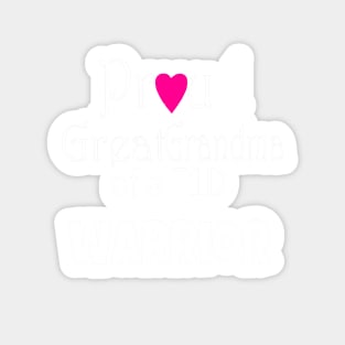 Proud Great Grandma - White Text - Pink Heart Sticker